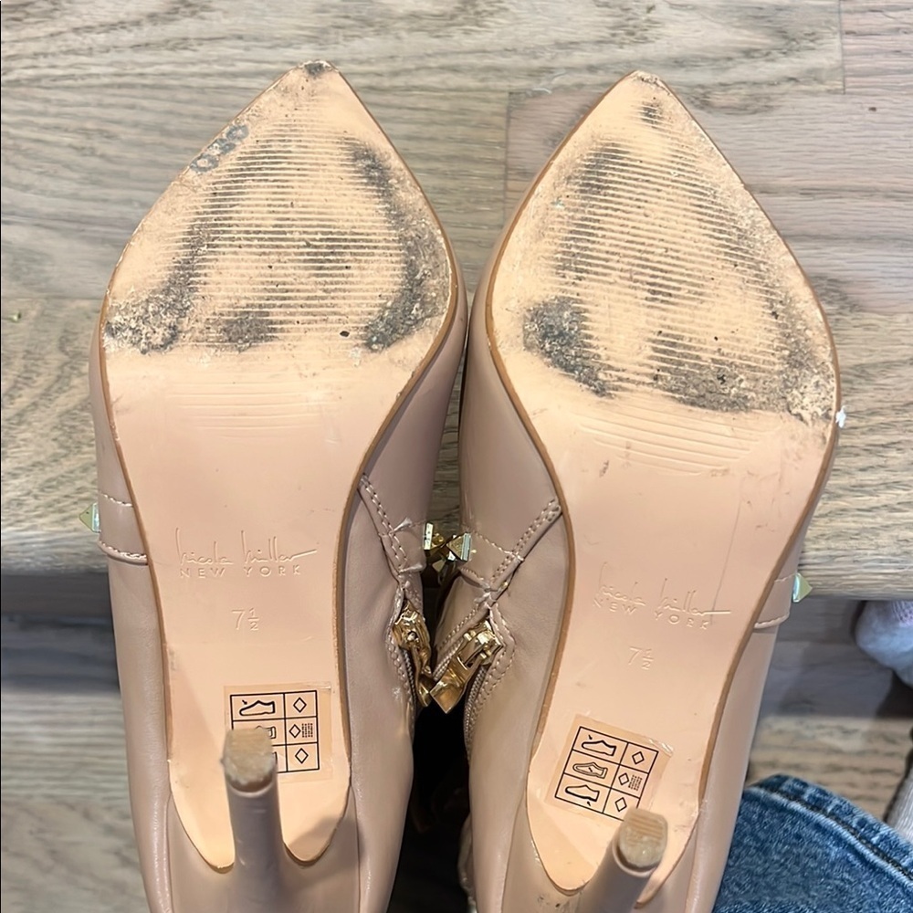 Studded Nude Ankle Boots - Picture 3 of 8